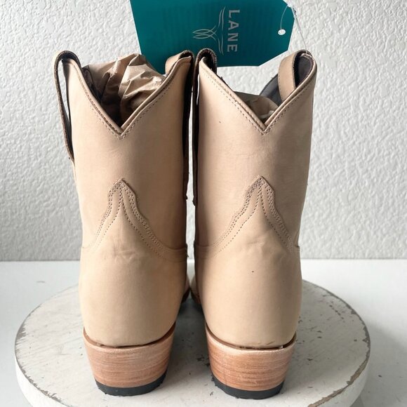 Lane EMMA JANE Womens Cowboy Bootie 8.5 Bone Suede Western Cowgirl Ankle Boots - Picture 3 of 13